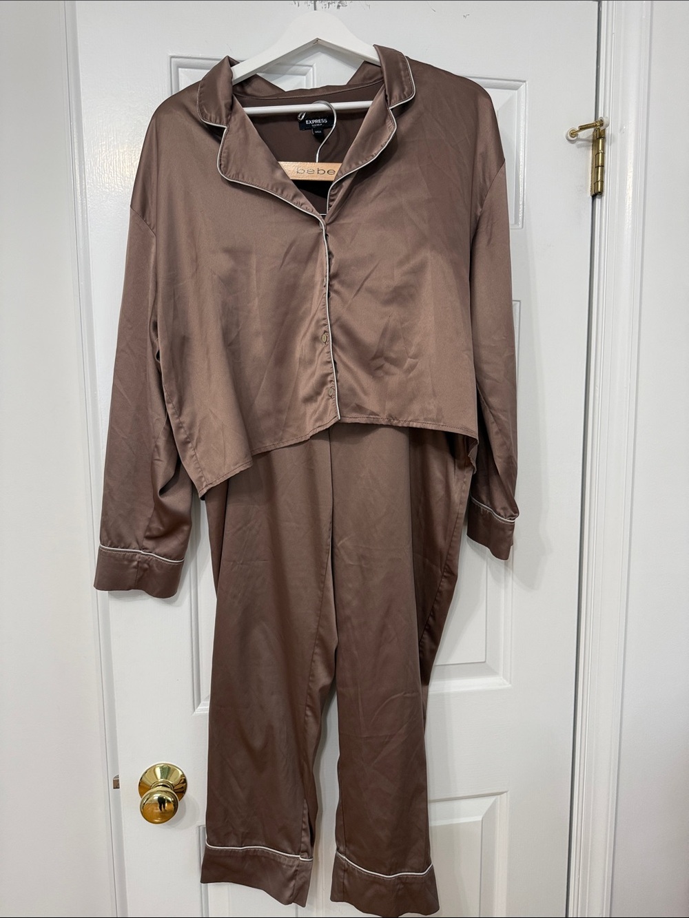 Express Silky Brown Pajama set - Comfortable Women's Lounge Set